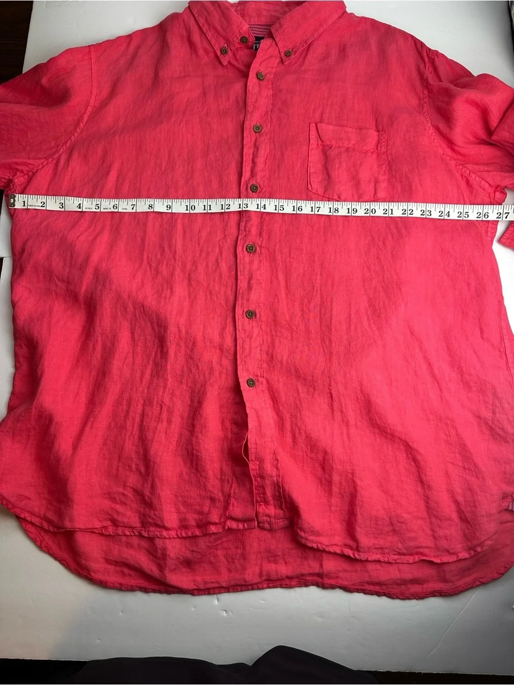 The New Ivy Brand Mens 100% Linen Button Down Shirt Size XXL Pink Long Sleeve